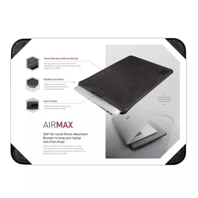 Mala para portátil UNIQ Dfender 16 polegadas Charcoal Black