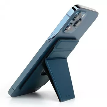 Suporte de telemóvel com porta-cartões UNIQ Lyft Magnetic Snap-On - azul