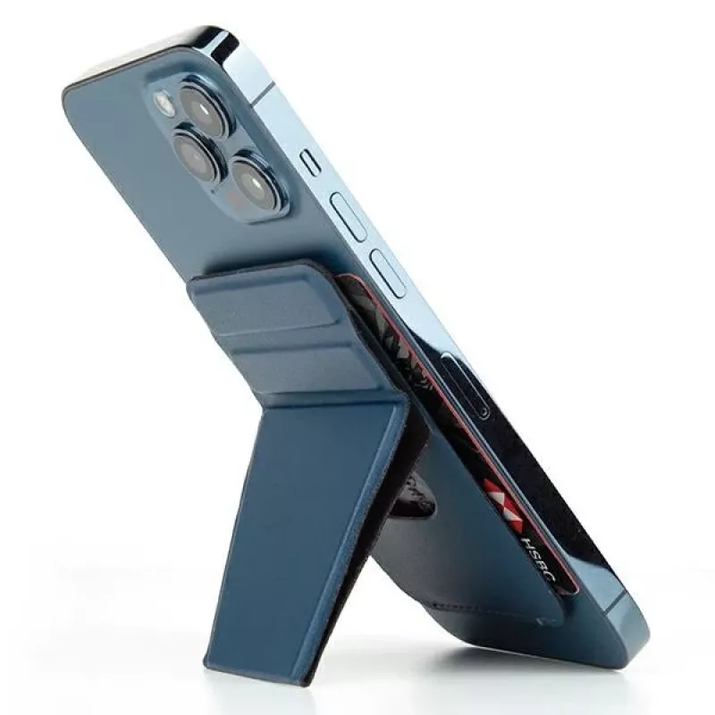 Suporte de telemóvel com porta-cartões UNIQ Lyft Magnetic Snap-On - azul