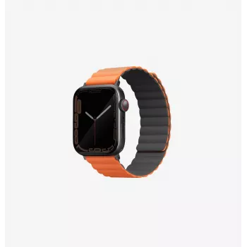 UNIQ Revix Bracelete Magnética Reversível para Apple Watch Série 1/2/3/4/5/6/7/8/9/SE/SE2/SE3/Ultra/Ultra 2/Ultra 3 42/44/45/49mm - Cinzento/Laranja