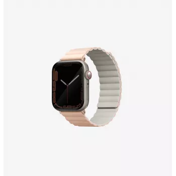 UNIQ Revix Bracelete Magnética Reversível para Apple Watch Série 1/2/3/4/5/6/7/8/9/SE/SE2/SE3/Ultra/Ultra 2/Ultra 3 42/44/45/49mm, Pink-Beige