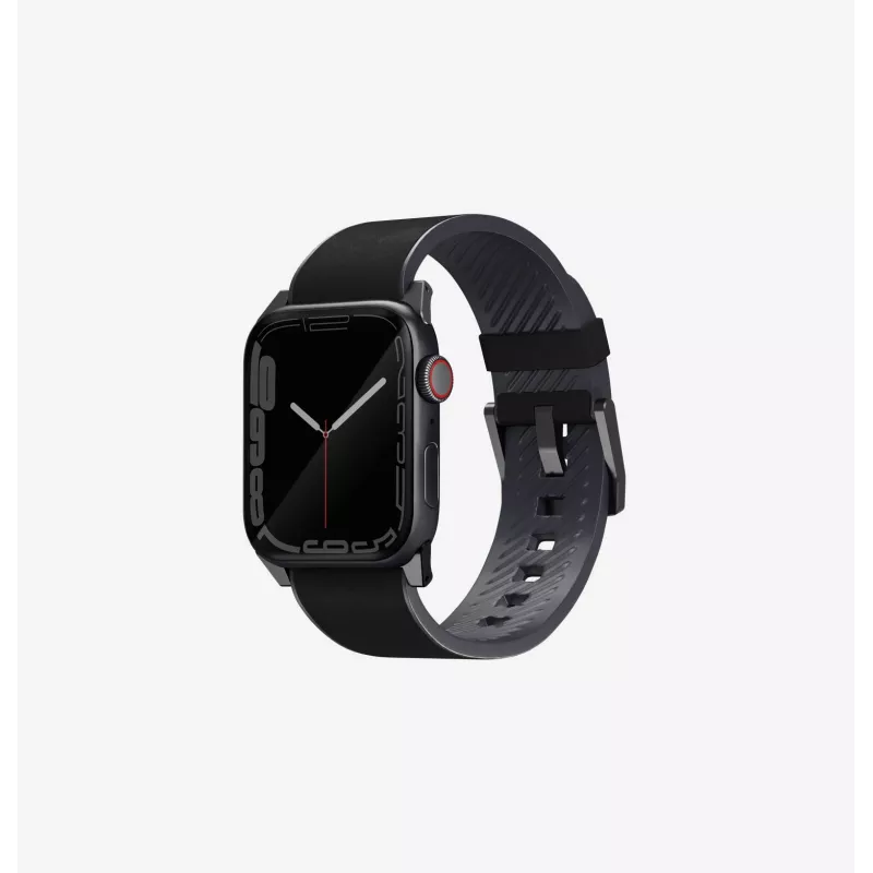 Pulseira híbrida em pele UNIQ Straden para Apple Watch Series 1/2/3/4/5/6/7/8/9/10/11/SE/SE2/SE3/Ultra/Ultra 2/Ultra 3 42/44/45/49mm - cinzento