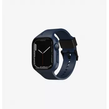 Pulseira UNIQ Monos 2em1 para Apple Watch com capa Series 4/5/6/7/8/9/SE/SE2/SE3 44/45mm azul-marinho