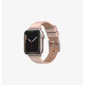 Pulseira UNIQ Linus para Apple Watch Series 1/2/3/4/5/6/7/8/9/SE/SE2/SE3 38/40/41mm Airosoft silicone preto meia-noite