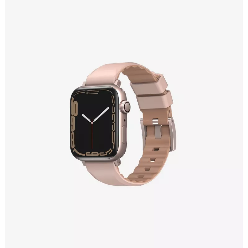 Pulseira UNIQ Linus para Apple Watch Series 1/2/3/4/5/6/7/8/9/SE/SE2/SE3 38/40/41mm Airosoft silicone preto meia-noite