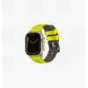Pulseira UNIQ Linus para Apple Watch Series 1/2/3/4/5/6/7/8/9/SE/SE2/SE3 38/40/41mm Airosoft silicone preto meia-noite