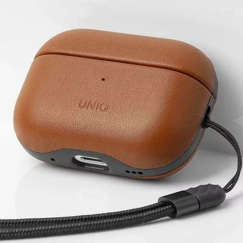 Capa UNIQ Terra em pele genuína para AirPods Pro 2.ª geração (2022/2023) - Toffee Brown