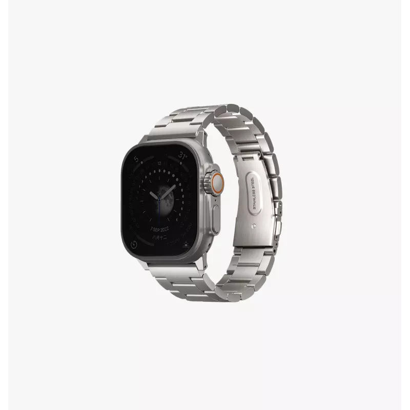 UNIQ Osta Bracelete para Apple Watch 42/44/45/49mm Bracelete de elos em aço inoxidável Preto meia-noite