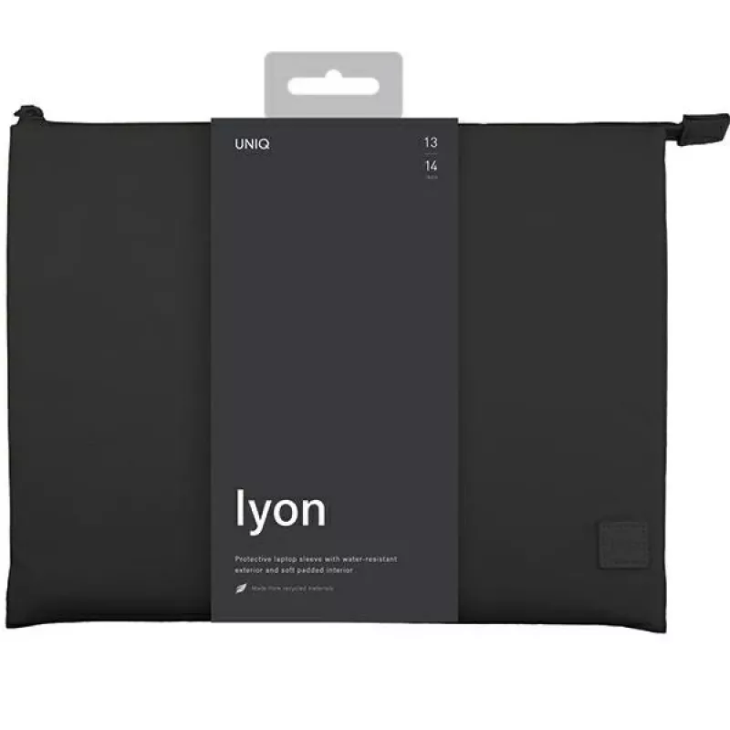 UNIQ Lyon Mala para Portátil 14 Polegadas Preto Meia-Noite Impermeável RPET