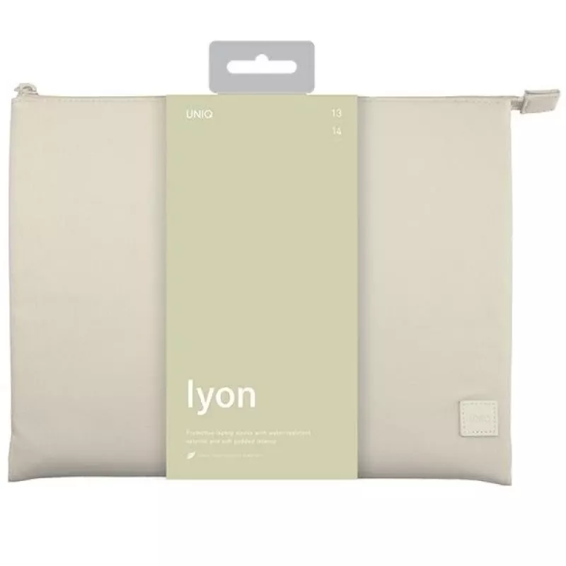 Mala para Portátil UNIQ Lyon 14 polegadas Seasalt Light Beige Impermeável RPET