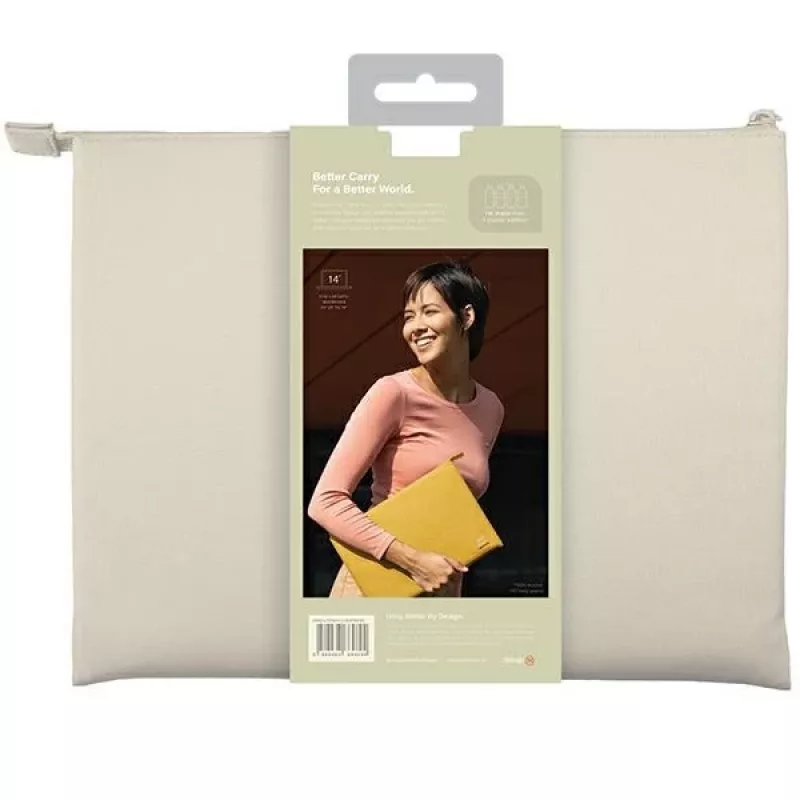 Mala para Portátil UNIQ Lyon 14 polegadas Seasalt Light Beige Impermeável RPET
