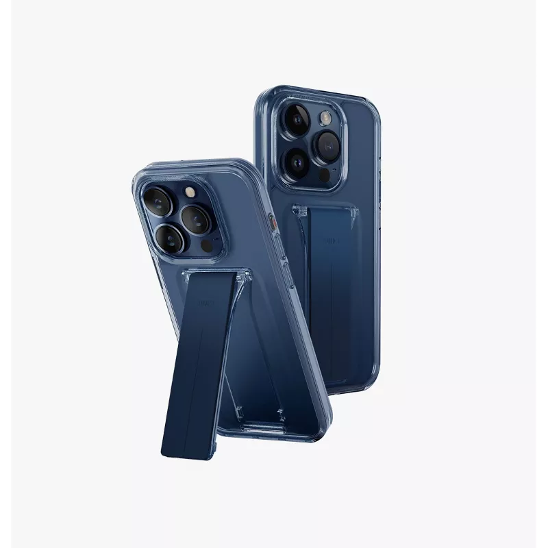 Capa com Suporte UNIQ Heldro Mount para iPhone 15 Pro 6,1 polegadas Lucent Clear