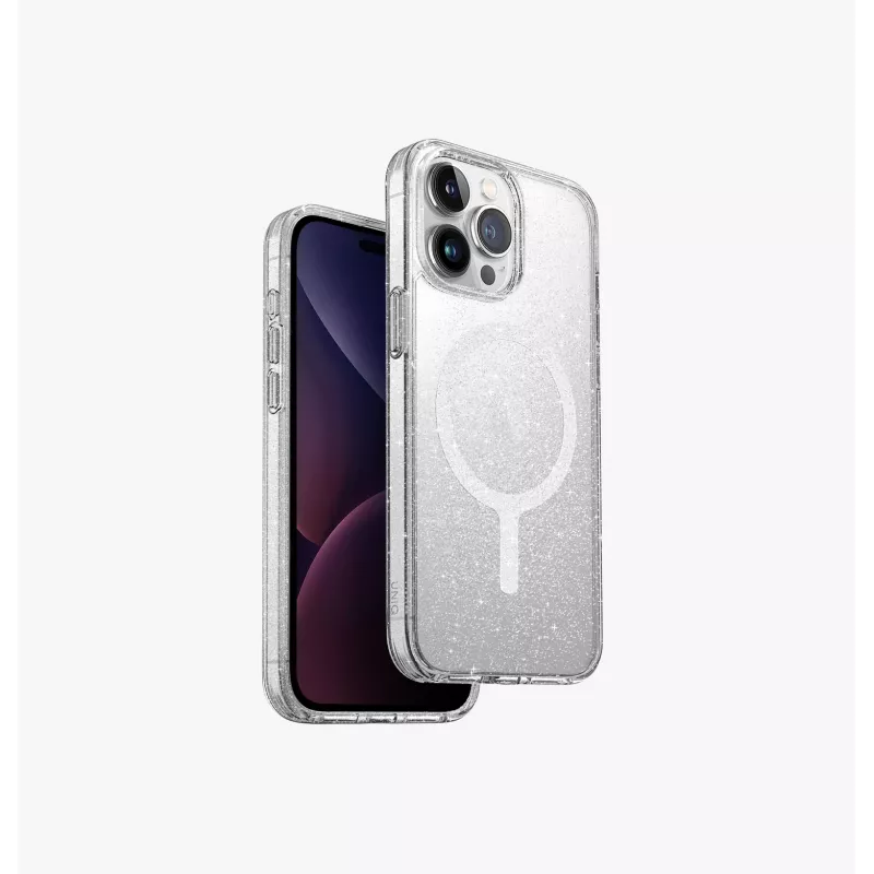 Capa com Carregamento Magclick UNIQ LifePro Xtreme para iPhone 15 Pro Max 6,7 polegadas Frost Clear