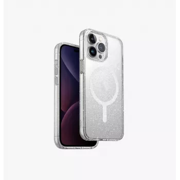 Capa UNIQ LifePro Xtreme para iPhone 15 Pro Max 6,7 polegadas com Carregamento MagClick Transparent Tinsel Lucent