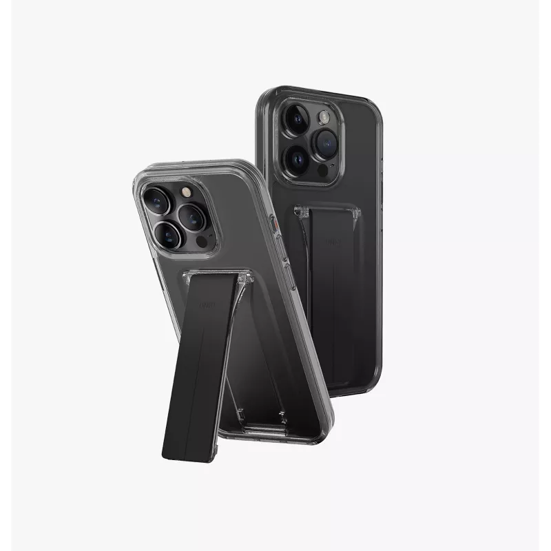 Capa com Suporte UNIQ Heldro Mount para iPhone 15 Pro Max 6,7 polegadas Lucent Clear