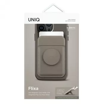 UNIQ Flixa Carteira Magnética para Cartões com Suporte Flint Grey MagSafe