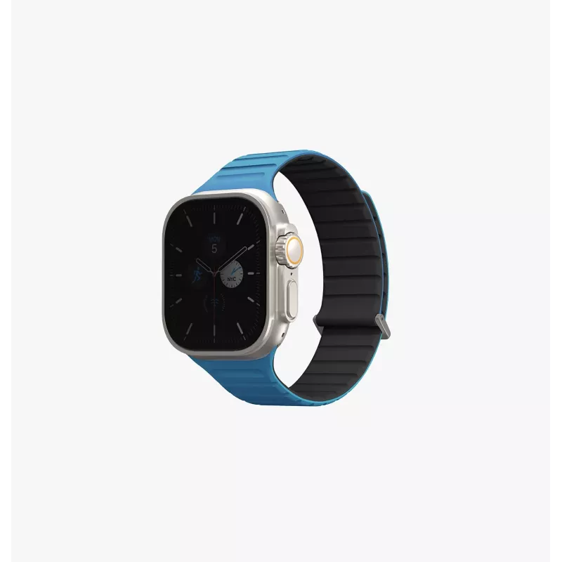 UNIQ Revix Evo Bracelete de silicone magnética reversível para Apple Watch Series 1/2/3/4/5/6/7/8/9/SE/SE2/SE3/Ultra/Ultra2/Ultra3 42/44/45/49mm Viridian Green / Burnt Yellow