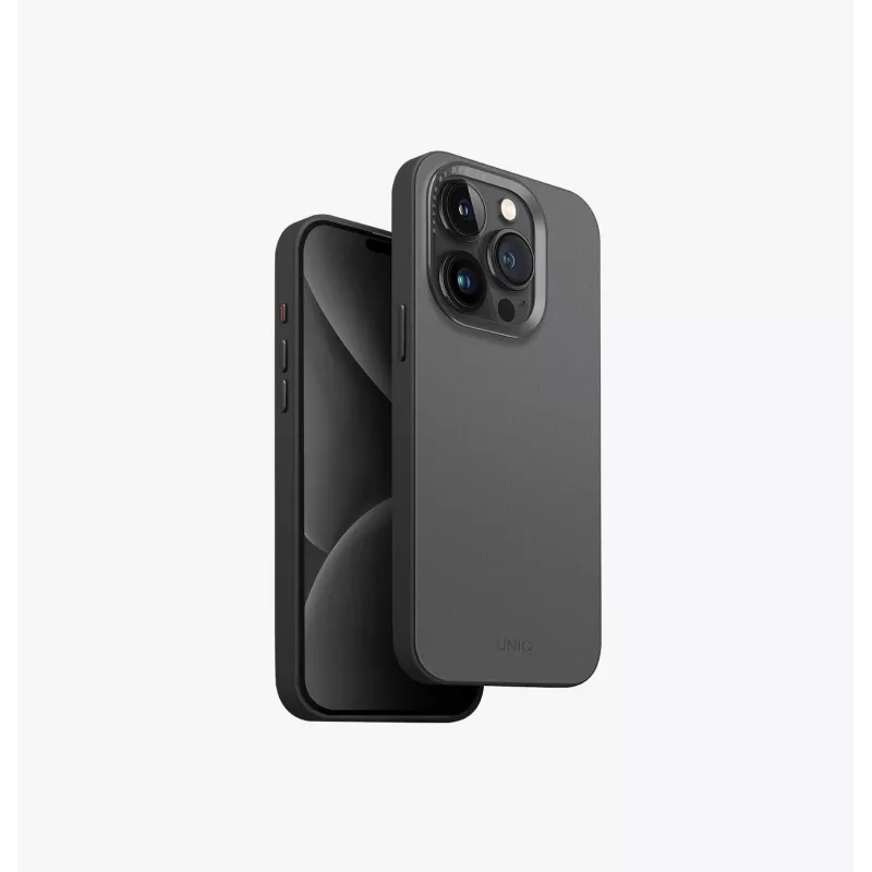 UNIQ Lyden DS Capa com carregamento MagClick para iPhone 15 Pro 6,1 polegadas Amarelo-canário / Flint Grey