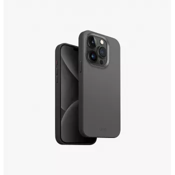 UNIQ Lyden DS Capa com carregamento MagClick para Apple iPhone 15 Pro 6,1 polegadas, Cinzento-antracite-Preto