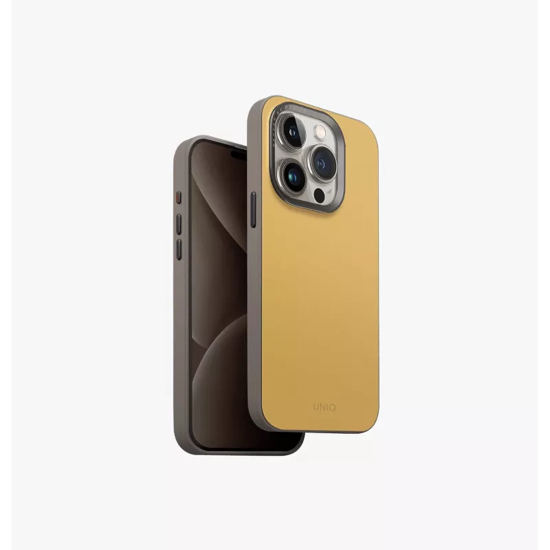 UNIQ Lyden DS Capa com carregamento MagClick para Apple iPhone 15 Pro 6,1 polegadas, Cinzento-antracite-Preto