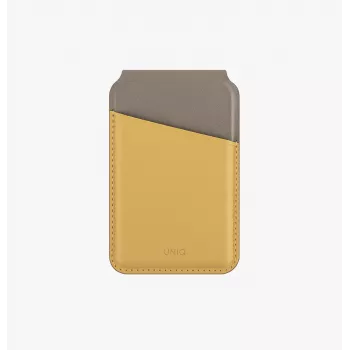 UNIQ Lyden DS Carteira magnética com RFID e suporte para telemóvel Canary Yellow / Flint Grey