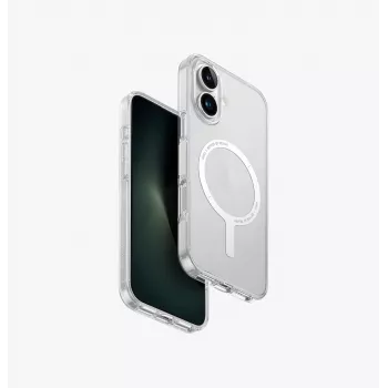 Capa UNIQ Clario para Apple iPhone 16 6,1 polegadas MagClick Charging Lucent Clear