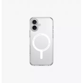 Capa UNIQ Clario para Apple iPhone 16 6,1 polegadas MagClick Charging Lucent Clear