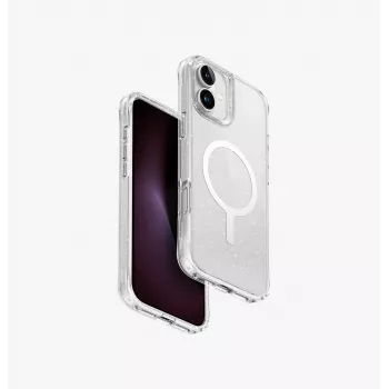 Capa UNIQ LifePro Xtreme Magclick Charging para iPhone 16 Plus 6,7 polegadas Transparent Tinsel Lucent