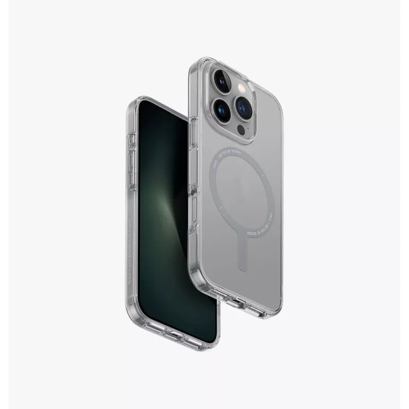 UNIQ Clario Capa para iPhone 16 Pro 6,3 polegadas Magclick Charging Smoke
