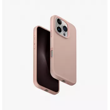UNIQ Lino Hue iPhone 16 Pro 6,3 polegadas Capa com carregamento Magclick Blush Pink