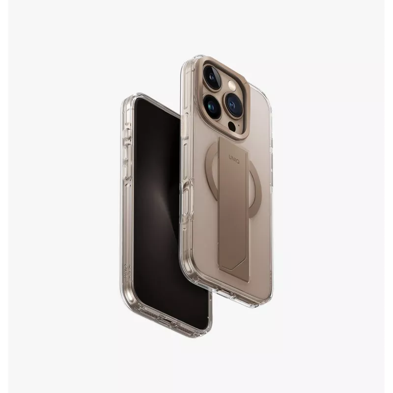 UNIQ Heldro Max iPhone 16 Pro 6,3 polegadas com carregamento MagClick Case Black/Vapour Smoke