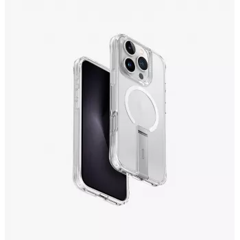 UNIQ Eleva com suporte Vertica Capa para Apple iPhone 16 Pro 6,3 polegadas Lucent Clear