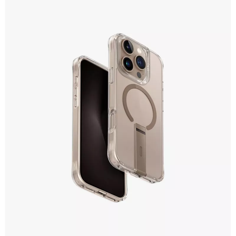 UNIQ Eleva com suporte Vertica Capa para iPhone 16 Pro 6,3 polegadas Carbon Black