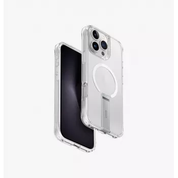 UNIQ Eleva com suporte Vertica Capa para iPhone 16 Pro Max 6,9 polegadas, Lucent Clear
