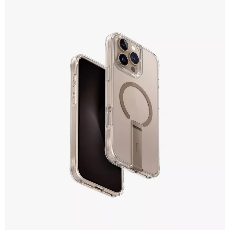 UNIQ Eleva com suporte Vertica Capa para iPhone 16 Pro Max 6,9 polegadas, Lucent Clear