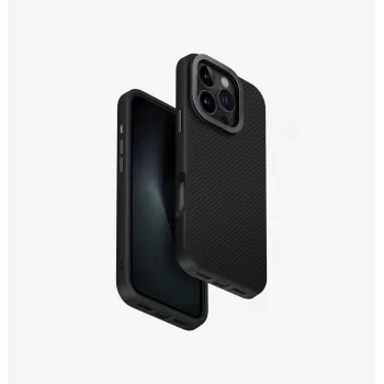 UNIQ Keva Max Capa com carregamento Magclick para iPhone 16 Pro 6,3 polegadas - Preto Carbon