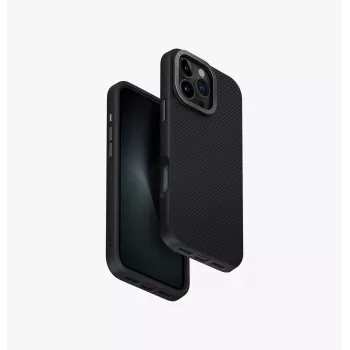 UNIQ Keva Max Case com carregamento Magclick para iPhone 16 Pro Max 6,9 polegadas Carbon Black