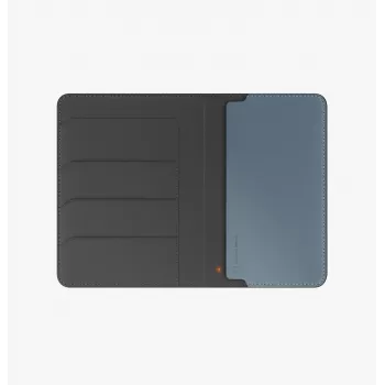 UNIQ Belmont Porta-passaporte com Apple Find My e bloqueio RFID, Cinzento-azul