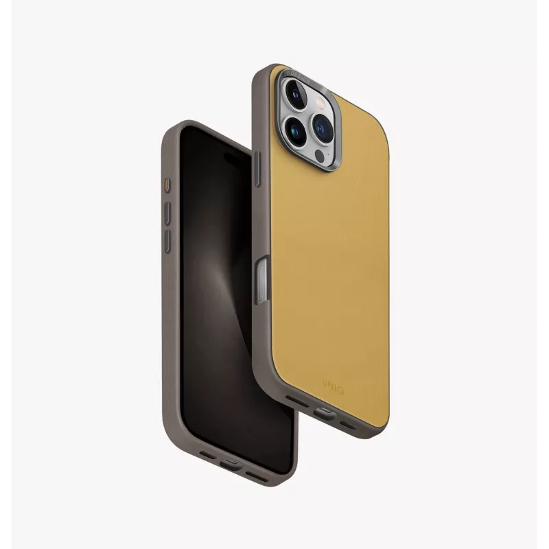 UNIQ Lyden DS Capa com carregamento MagClick para iPhone 16 Pro Max 6,9 polegadas, Castanho/Cinzento sílex