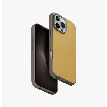 UNIQ Lyden DS Capa com carregamento Magclick para iPhone 16 Pro Max 6,9 polegadas, Amarelo-cinzento