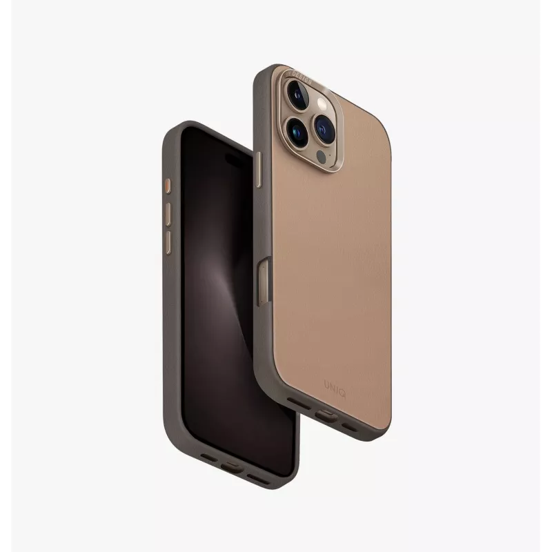 UNIQ Lyden DS Capa com carregamento Magclick para iPhone 16 Pro Max 6,9 polegadas, Amarelo-cinzento