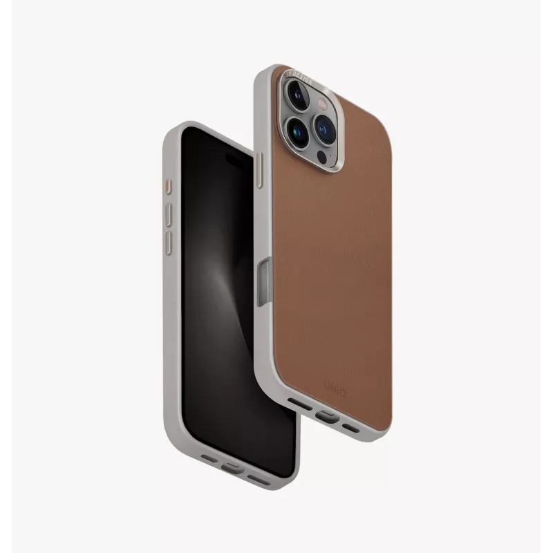 UNIQ Lyden DS Capa com carregamento Magclick para iPhone 16 Pro Max 6,9 polegadas, Amarelo-cinzento