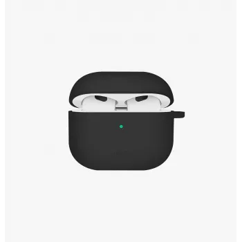 UNIQ Nexo capa para AirPods 4 com ganchos de orelha, silicone, preto