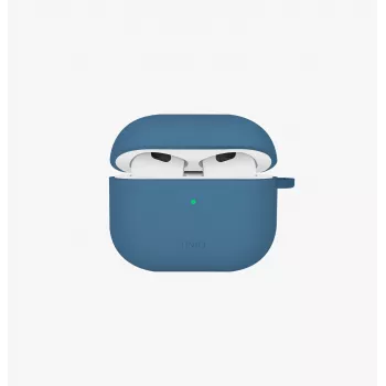 UNIQ Nexo capa para AirPods 4 com ganchos de orelha, silicone, azul-pacífico
