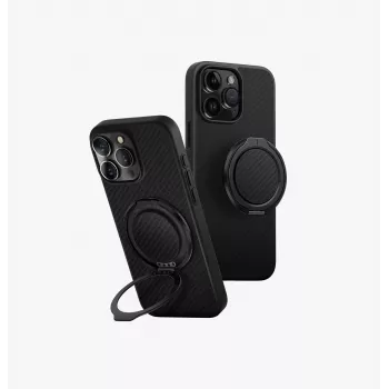 UNIQ Keva Air Case para iPhone 16 Pro Max 6,9 polegadas com carregamento Magclick Carbon Black