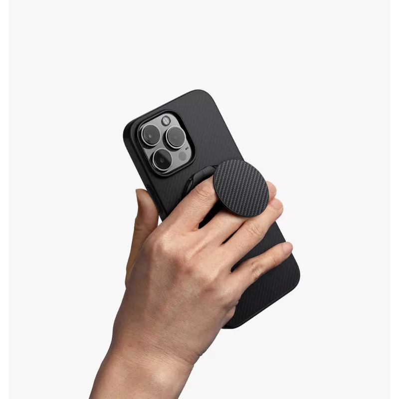 UNIQ Keva Air Case para iPhone 16 Pro Max 6,9 polegadas com carregamento Magclick Carbon Black