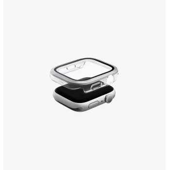 UNIQ Voute capa de proteção para Apple Watch Series 10 / 11 42mm com protetor de ecrã em vidro temperado - prateado