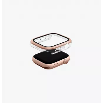 UNIQ Voute capa de proteção com película protetora de ecrã para Apple Watch Series 10/11 46mm, vidro temperado, ouro rosa