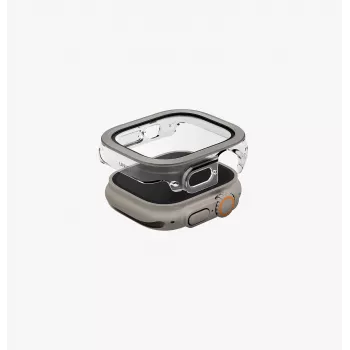 UNIQ Voute capa para Apple Watch Ultra 49mm com proteção em vidro temperado, prateado