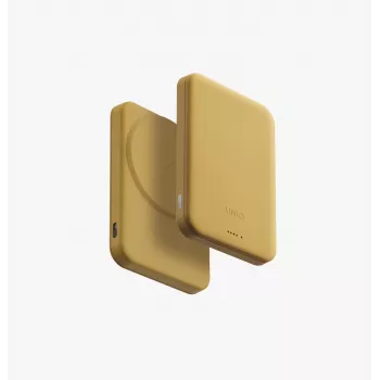 UNIQ Lyden Lexa power bank magnética 5000mAh PD USB-C MagSafe, amarelo